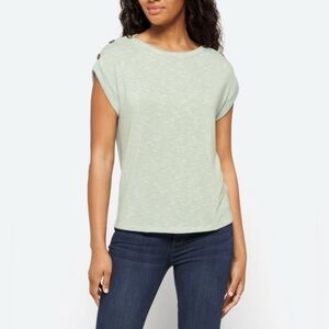 Kaileigh Mercy Button Sleeve detail knit tee